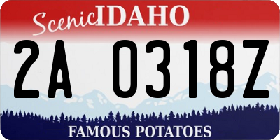 ID license plate 2A0318Z