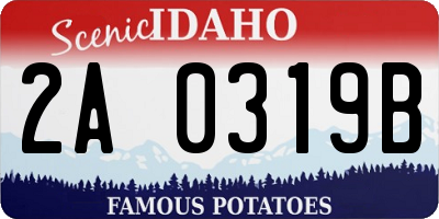 ID license plate 2A0319B