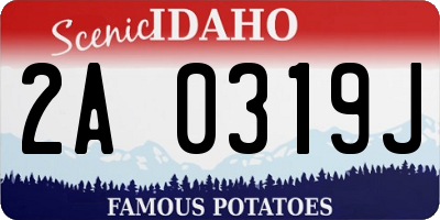 ID license plate 2A0319J