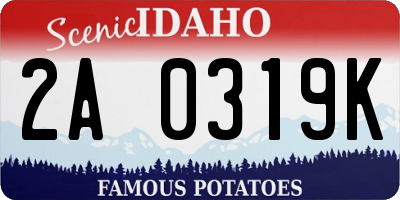 ID license plate 2A0319K