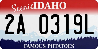ID license plate 2A0319L