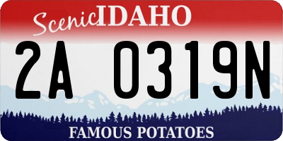 ID license plate 2A0319N