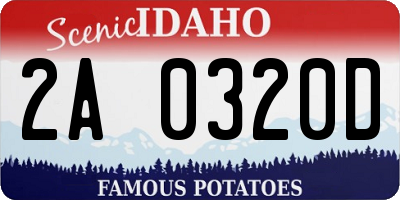 ID license plate 2A0320D