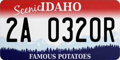 ID license plate 2A0320R