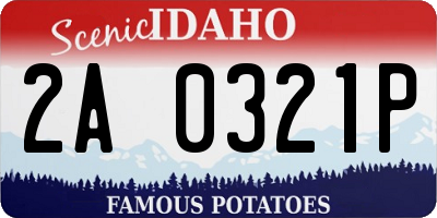 ID license plate 2A0321P