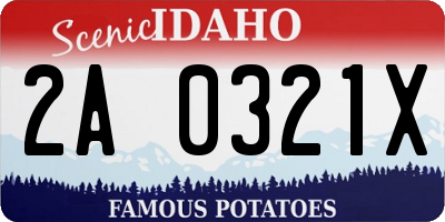 ID license plate 2A0321X