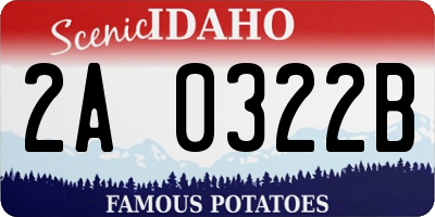 ID license plate 2A0322B