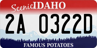 ID license plate 2A0322D