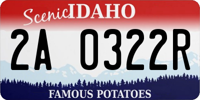 ID license plate 2A0322R
