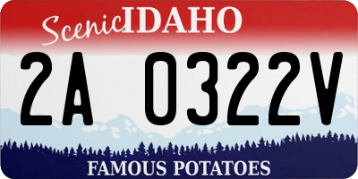 ID license plate 2A0322V