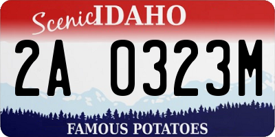 ID license plate 2A0323M