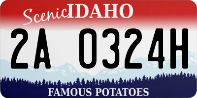 ID license plate 2A0324H