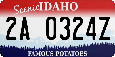 ID license plate 2A0324Z