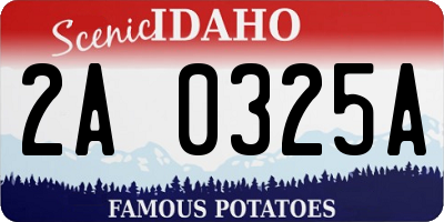ID license plate 2A0325A