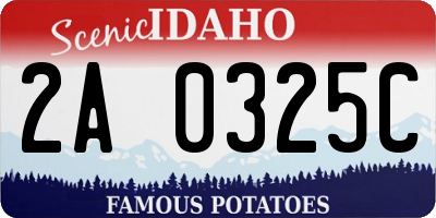 ID license plate 2A0325C