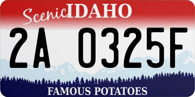 ID license plate 2A0325F