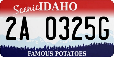 ID license plate 2A0325G