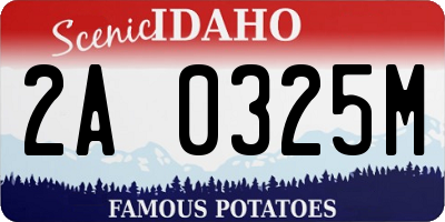 ID license plate 2A0325M