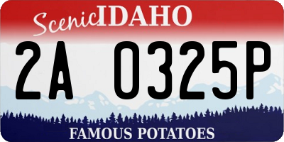 ID license plate 2A0325P