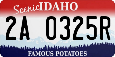 ID license plate 2A0325R