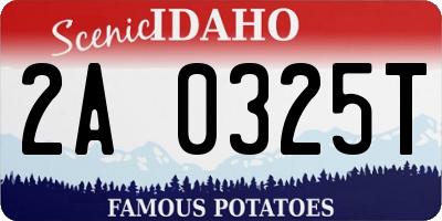 ID license plate 2A0325T