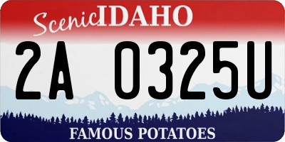 ID license plate 2A0325U