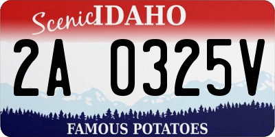 ID license plate 2A0325V