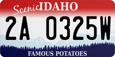 ID license plate 2A0325W