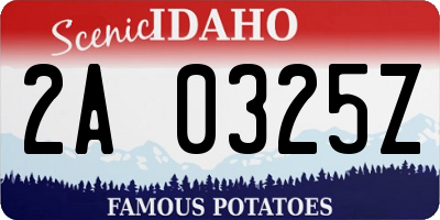 ID license plate 2A0325Z