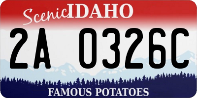 ID license plate 2A0326C