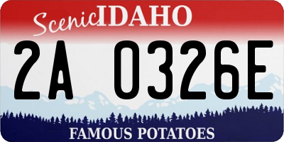 ID license plate 2A0326E