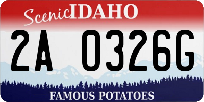 ID license plate 2A0326G