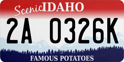 ID license plate 2A0326K