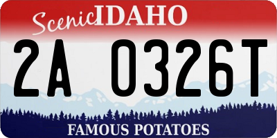 ID license plate 2A0326T