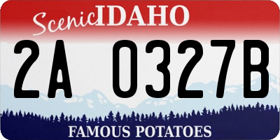 ID license plate 2A0327B