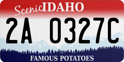 ID license plate 2A0327C