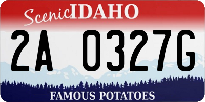 ID license plate 2A0327G
