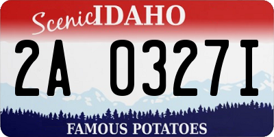 ID license plate 2A0327I