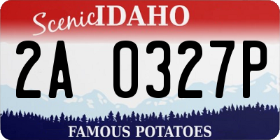 ID license plate 2A0327P