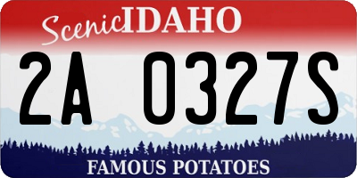 ID license plate 2A0327S
