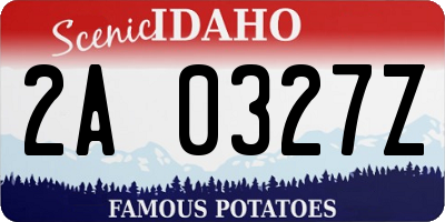 ID license plate 2A0327Z