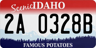 ID license plate 2A0328B