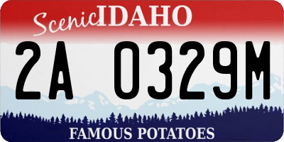ID license plate 2A0329M