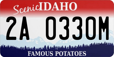 ID license plate 2A0330M
