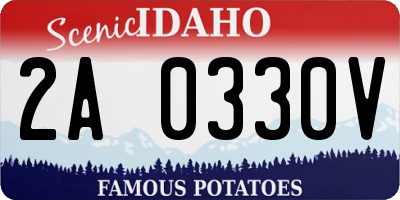 ID license plate 2A0330V