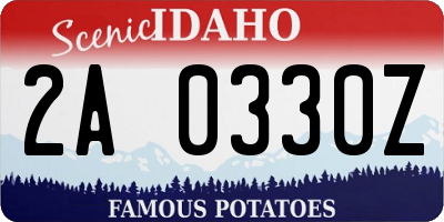 ID license plate 2A0330Z