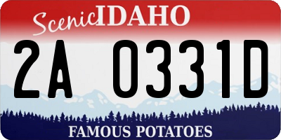 ID license plate 2A0331D