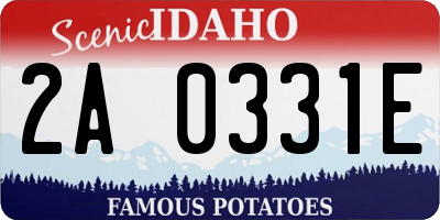 ID license plate 2A0331E