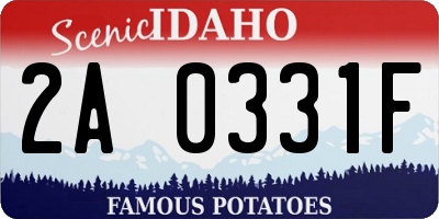 ID license plate 2A0331F