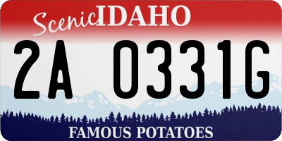 ID license plate 2A0331G